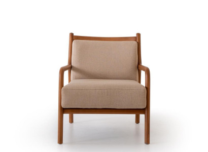 Modern Beige Armchair Living room Furniture Luxury Design Upholstery Imitation leather
